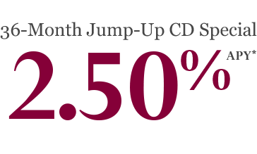 36-Month Jump-Up CD Special 2.50% APY*